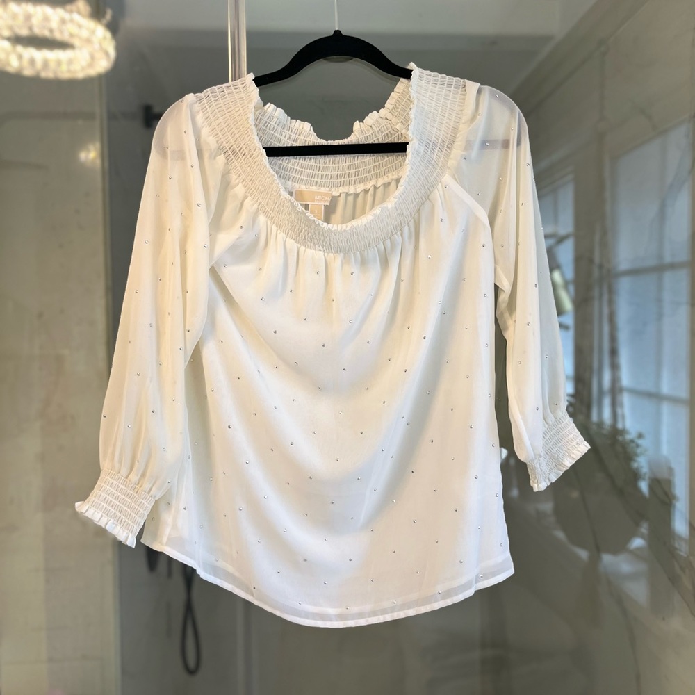 Michael Kors blouse with gold dots size small